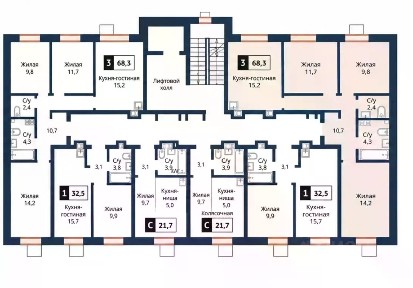 Продается 3-комн. квартира, 68,3 м²