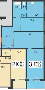 Продается 3-комн. квартира, 72 м²