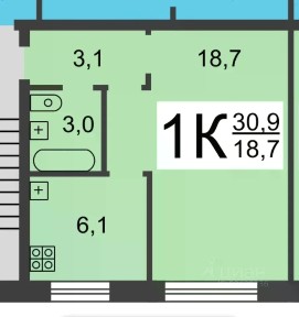 Продается 1-комн. квартира, 30,7 м²