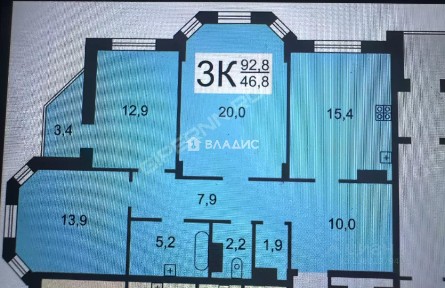 Продается 3-комн. квартира, 92,8 м²