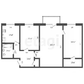 Продается 3-комн. квартира, 55,4 м²