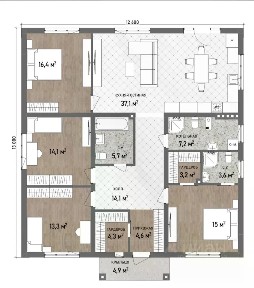 Продается 1-этажный дом, 143 м²