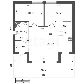Продается 1-этажный дом, 65 м²