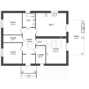 Продается 1-этажный дом, 125 м²