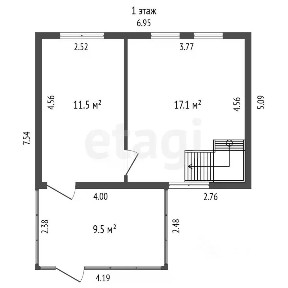 Продается 2-этажный дом, 52,5 м²