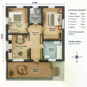Продается 1-этажный дом, 75 м²