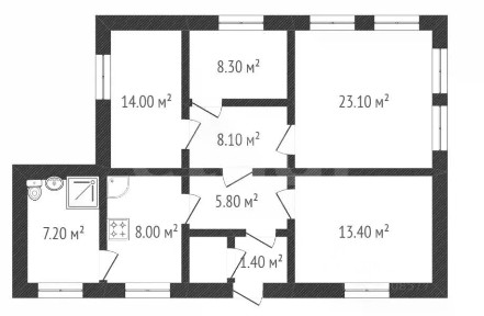 Продается 1-этажный дом, 91,2 м²