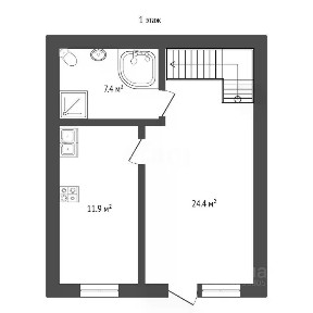 Продается 2-этажный таунхаус, 88,6 м²