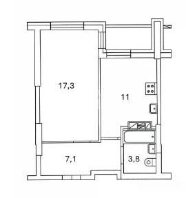 Продается 1-комн. квартира, 39,1 м²