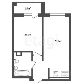 Продается 1-комн. квартира, 40,9 м²