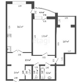 Продается 2-комн. квартира, 85,3 м²