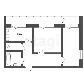 Продается 2-комн. квартира, 50,8 м²