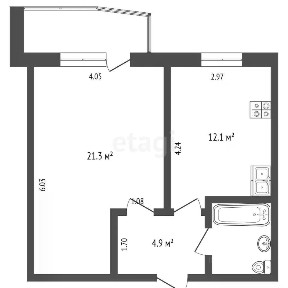 Продается 1-комн. квартира, 41,8 м²