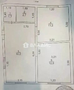Продается 1-этажный дом, 50,8 м²