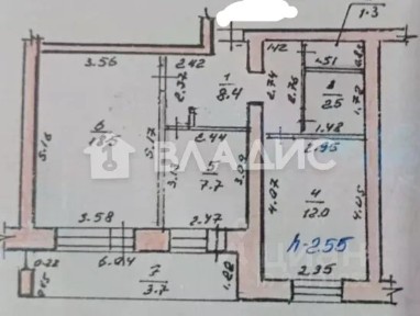 Продается 2-комн. квартира, 54,1 м²