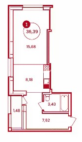 Продается студия, 34,9 м²