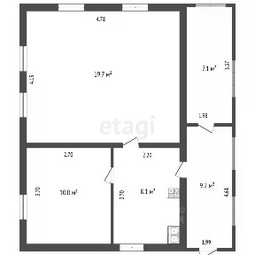Продается 1-этажный дом, 54,1 м²
