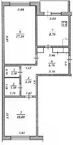 Продается 2-комн. квартира, 52,3 м²