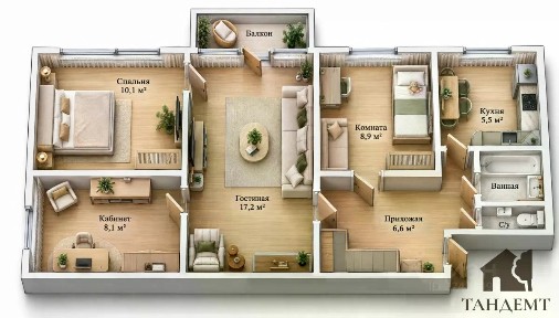 Продается 4-комн. квартира, 60 м²