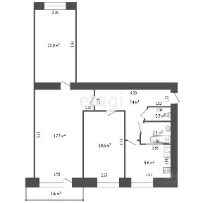Продается 3-комн. квартира, 59,3 м²