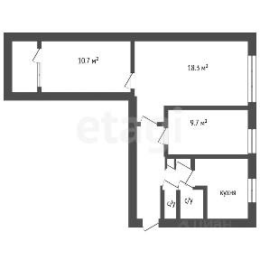 Продается 3-комн. квартира, 56,6 м²