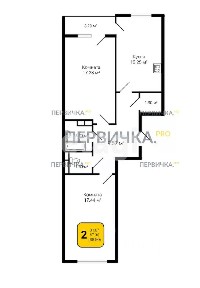 Продается 2-комн. квартира, 68,9 м²