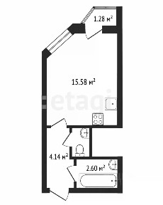 Продается студия, 24 м²
