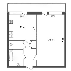 Продается 1-комн. квартира, 34 м²