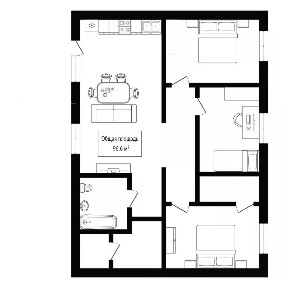 Продается 1-этажный дом, 96,6 м²