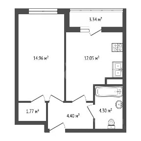 Продается 1-комн. квартира, 37,5 м²