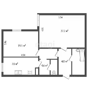 Продается 1/2 квартиры, 37,33/15/10 м²