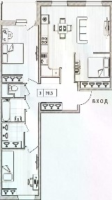 Продается 3-комн. квартира, 76,3 м²