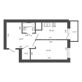 Продается 1-комн. квартира, 42,3 м²