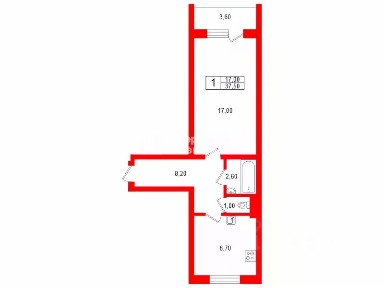 Продается 1-комн. квартира, 37,5 м²