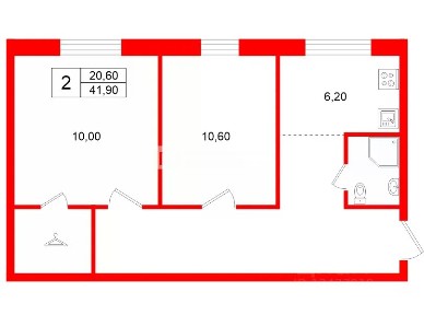 Продается 2-комн. квартира, 41,9 м²
