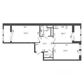 Продается 2-комн. квартира, 53,6 м²