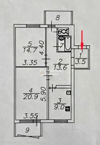 Продается 2-комн. квартира, 65,3 м²