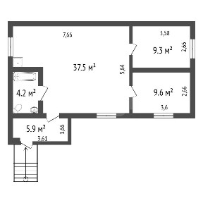 Продается 1-этажный дом, 72,2 м²