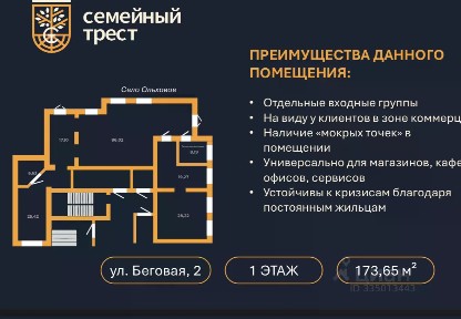 Продается помещение свободного назначения, 174 м²