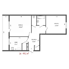 Продается 2-комн. квартира, 49,1 м²