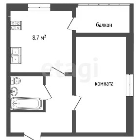 Продается 1-комн. квартира, 29,4 м²