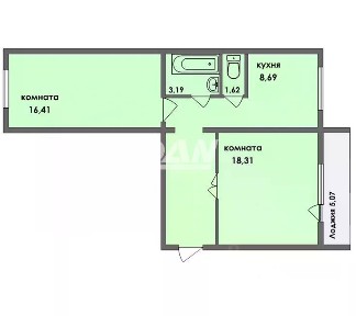 Продается 2-комн. квартира, 56,6 м²