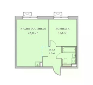 Продается 1-комн. квартира, 44,3 м²