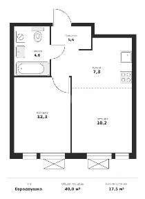 Продается 1-комн. квартира, 40 м²