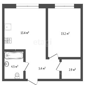 Продается 1-комн. квартира, 41,6 м²