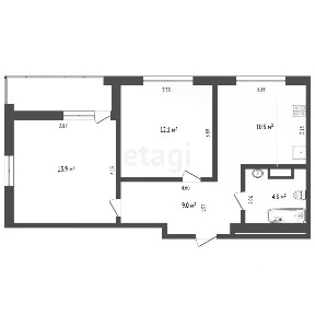 Продается 2-комн. квартира, 51,4 м²