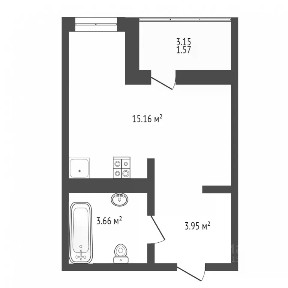 Продается студия, 24,6 м²