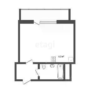 Продается студия, 39 м²