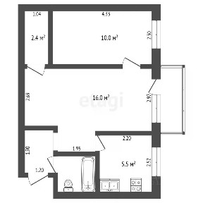 Продается 2-комн. квартира, 43,6 м²