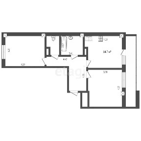 Продается 1-комн. квартира, 53,5 м²